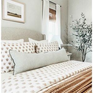 Studio McGee Set of 2 lofty cotton woodblock floral print quilt shams